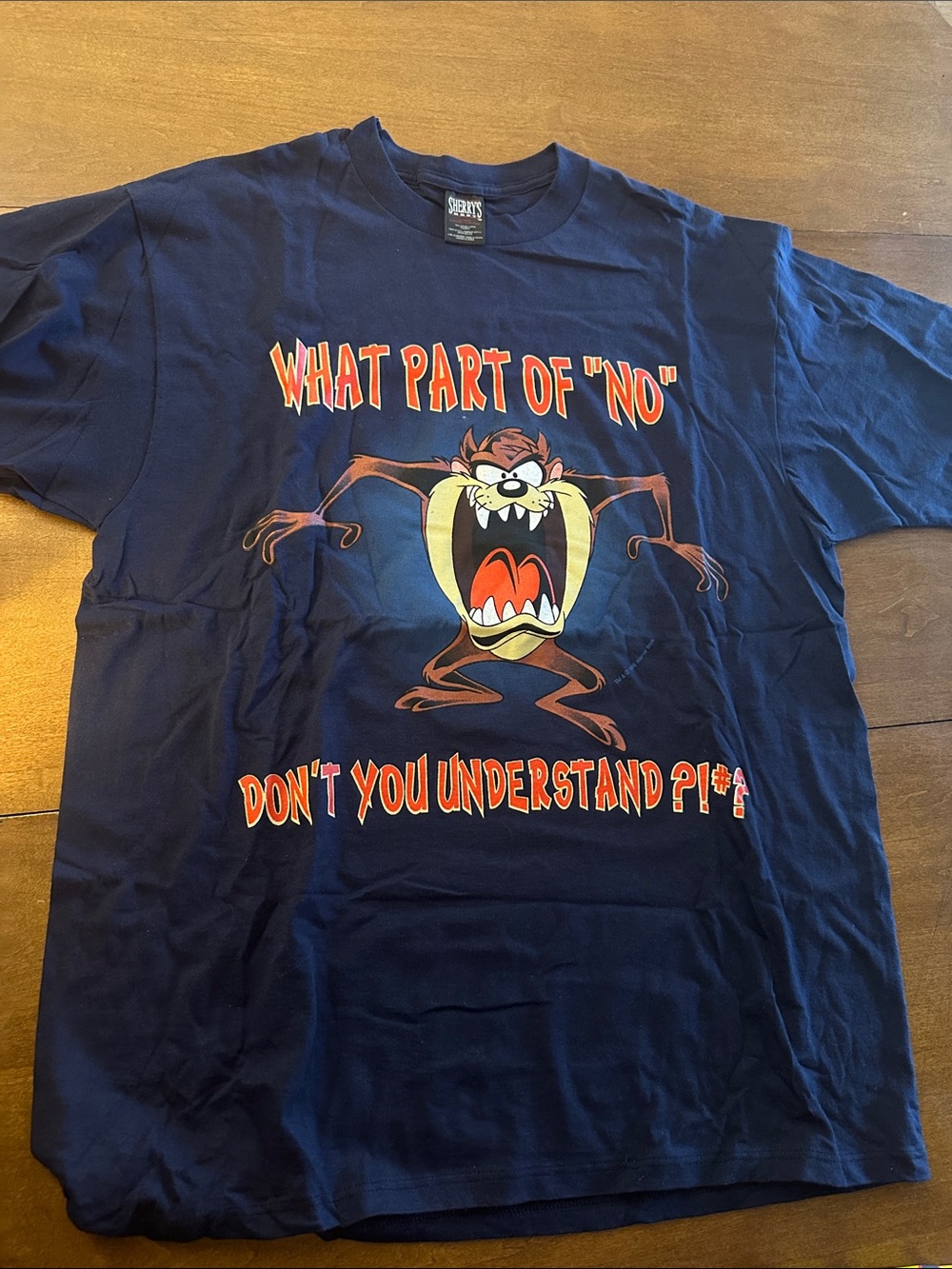 Vintage 90s Looney Tunes Taz "What Part of No" T-Shirt size X-Large